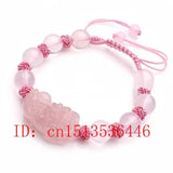Pink Crystal PIXIU Bracelet DIY for Women Jade Beads Jewelry