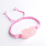 Pink Crystal Pixiu Bracelet DIY Lucky Jade Beads Jewelry