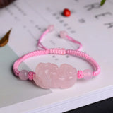 Pink Crystal Pixiu Bracelet DIY Lucky Jade Beads Jewelry