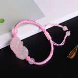 Pink Crystal Pixiu Bracelet DIY Lucky Jade Beads Jewelry