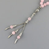 Natural Pink Crystal Stone Bracelet Tassel Crystal Jewelry Beads