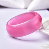 Natural Pink Opal Bracelet Wide Women's Bracelet