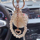 Rose Flower Keychain Pearl Bracelet Key Chain Holder