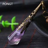 Purple Stone Pendulum for Healing Chakras Necklace Pendant