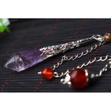 Purple Stone Pendulum for Healing Chakras Necklace Pendant