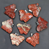 Rainbow Stone Butterfly Pendants Charms for Necklace, 6pcs