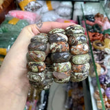 Rainforest Agate Beads Charm Bracelet Gemstone Bangle