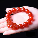 Red Agate Pixiu Bracelet Lucky Women Jade Beads Jewelry