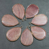Rhodonite Stone Water Drop Pendant Necklace DIY Jewelry Making