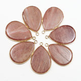 Rhodonite Stone Water Drop Pendant Necklace DIY Jewelry Making
