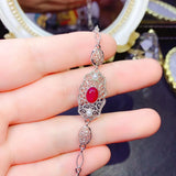 Natural Ruby Ladies Bracelet 925 Sterling Silver Christmas Gift Boutique Jewelry