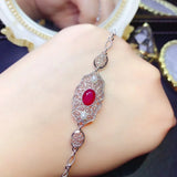 Natural Ruby Ladies Bracelet 925 Sterling Silver Christmas Gift Boutique Jewelry