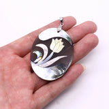 Abalone Shell Round Pendant for DIY Charm Jewelry, Women Accessories
