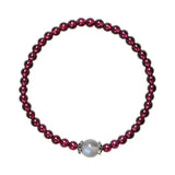 Natural Aquamarine Moonstone Pink Crystal Bracelet for Women