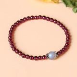 Natural Aquamarine Moonstone Pink Crystal Bracelet for Women