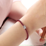 Natural Aquamarine Moonstone Pink Crystal Bracelet for Women