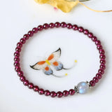 Natural Aquamarine Moonstone Pink Crystal Bracelet for Women