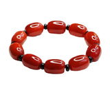 Natural South Red Agate Barrel Beads Bracelet for Men and Women
