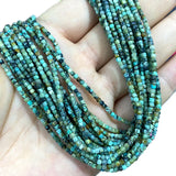 African Turquoise 2.5-3MM Square Spacer Beads 15inch