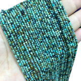 African Turquoise 2.5-3MM Square Spacer Beads 15inch