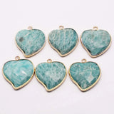 Purple Crystal Amazon Heart Necklace Pendant DIY Jewelry 4Pcs