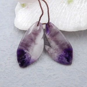 Amethyst Nugget Earrings 36x18mm 9g Semiprecious Stones Jewelry