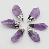 Amethyst Pendant Silver Plated Necklace Charm Jewelry DIY Earring