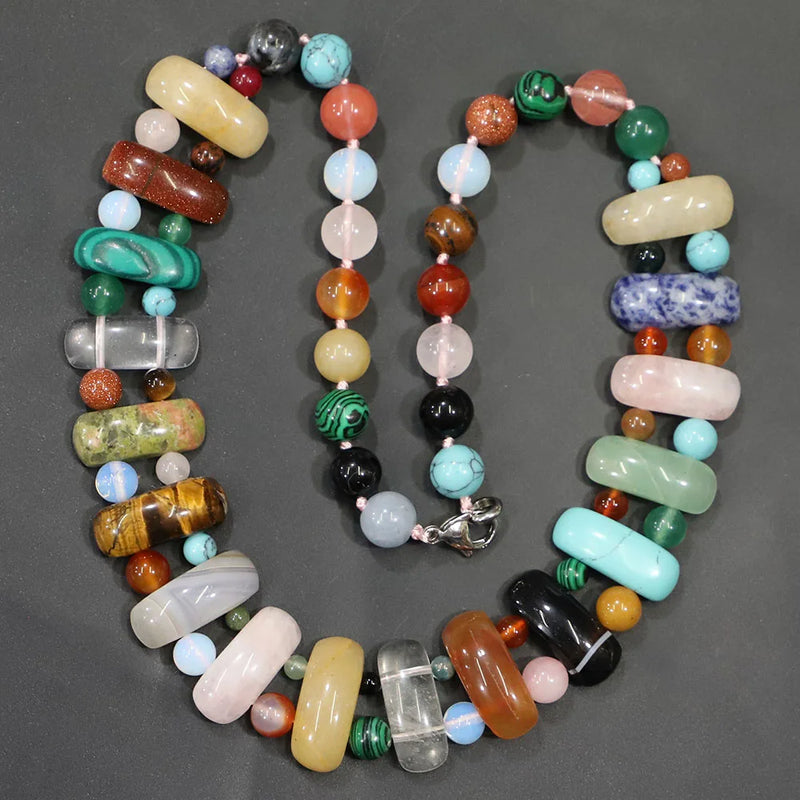 Natural Stone Ball Beads Necklaces Malachite Turquoise