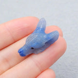 Aventurine Carved Wolf Head Necklace Pendant Bead