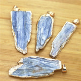 Natural Stone Kyanite Pendant Jewelry Plating Raw Kyanite Nugget DIY G1121
