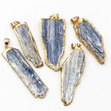 Natural Stone Kyanite Pendant Jewelry Plating Raw Kyanite Nugget DIY G1121