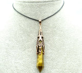 Natural Stone Crystal Quartz Pendulum Hexagon Pendant Necklace