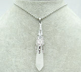 Natural Stone Crystal Quartz Pendulum Hexagon Pendant Necklace