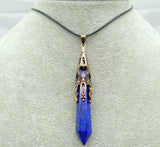 Natural Stone Crystal Quartz Pendulum Hexagon Pendant Necklace
