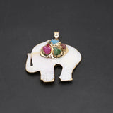 Natural Stone Elephant Pendants Druzy Charms for Jewelry Making