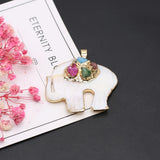 Natural Stone Elephant Pendants Druzy Charms for Jewelry Making