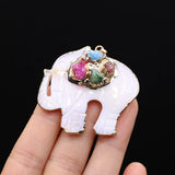 Natural Stone Elephant Pendants Druzy Charms for Jewelry Making