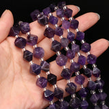 Faceted Purple Amethysts Loose Spacer Beads for Jewelry Making 14''