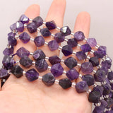 Faceted Purple Amethysts Loose Spacer Beads for Jewelry Making 14''