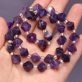 Faceted Purple Amethysts Loose Spacer Beads for Jewelry Making 14''
