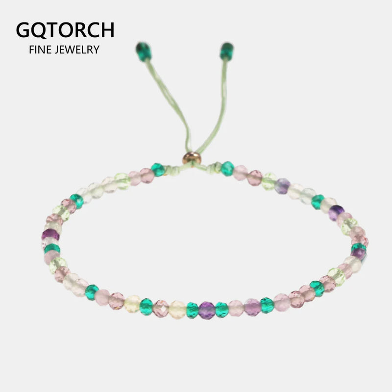Green Fluorite Amethyst Beaded Bracelets for Women