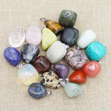 Irregular Gemstone Necklace Pendant Crystal Box Charms Healing Quartz Mineral