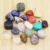 Irregular Gemstone Necklace Pendant Crystal Box Charms Healing Quartz Mineral