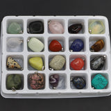 Irregular Gemstone Necklace Pendant Crystal Box Charms Healing Quartz Mineral