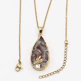 Natural Stone Irregular Grey Agate Necklace for Women