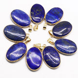 Lapis Lazuli Necklace Pendant Charms DIY Jewelry Making 8Pcs
