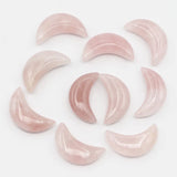 Rose Quartz Moon Gemstone Home Ornament Craft Gift Decor 12Pcs