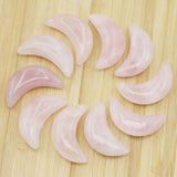 Rose Quartz Moon Gemstone Home Ornament Craft Gift Decor 12Pcs