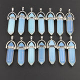Opal Pillar Point Hexagonal Pendulum Necklace DIY Gift 24Pcs
