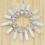 Opal Pillar Point Hexagonal Pendulum Necklace DIY Gift 24Pcs